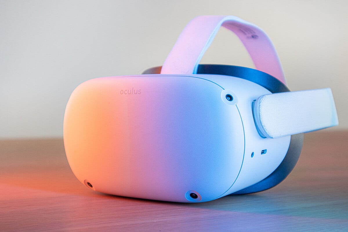 Photograph of a Meta Quest 2 VR headset, which can be used for virtual reality painting